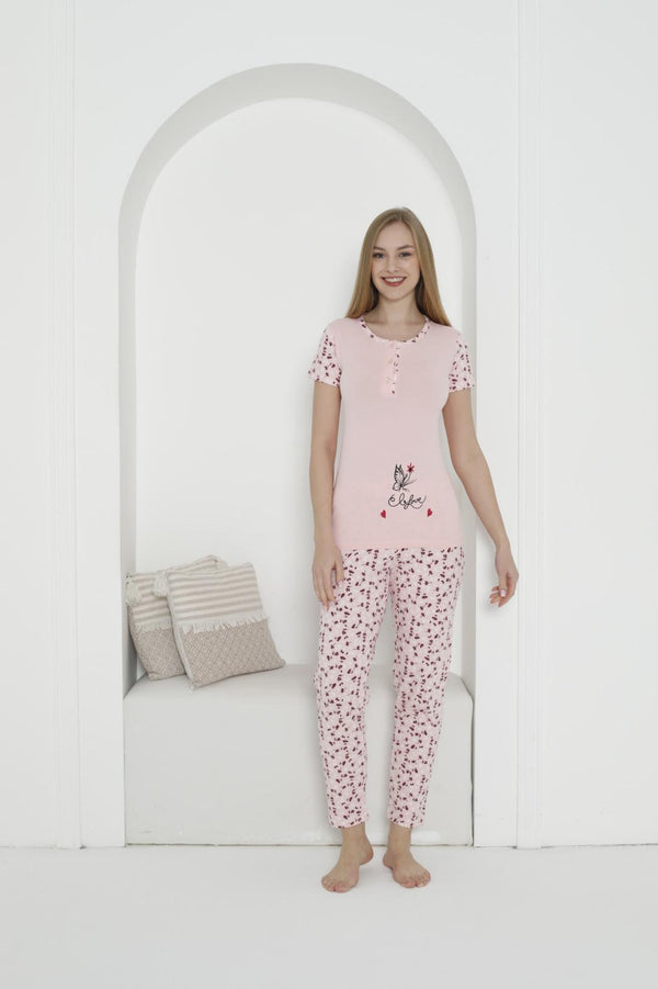 Blush Pink “Self Love” Printed Pajama Set – Cute & Comfy Nightwear