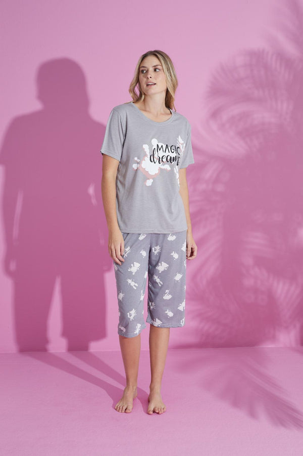 "Magic Dream" Capri Pajama Set – Soft Cotton Sleepwear