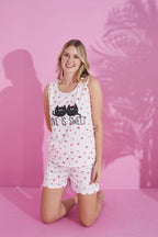 "Love Is Sweet" Sleeveless Pajama Short Set – Cute & Comfy