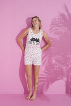 "Love Is Sweet" Sleeveless Pajama Short Set – Cute & Comfy