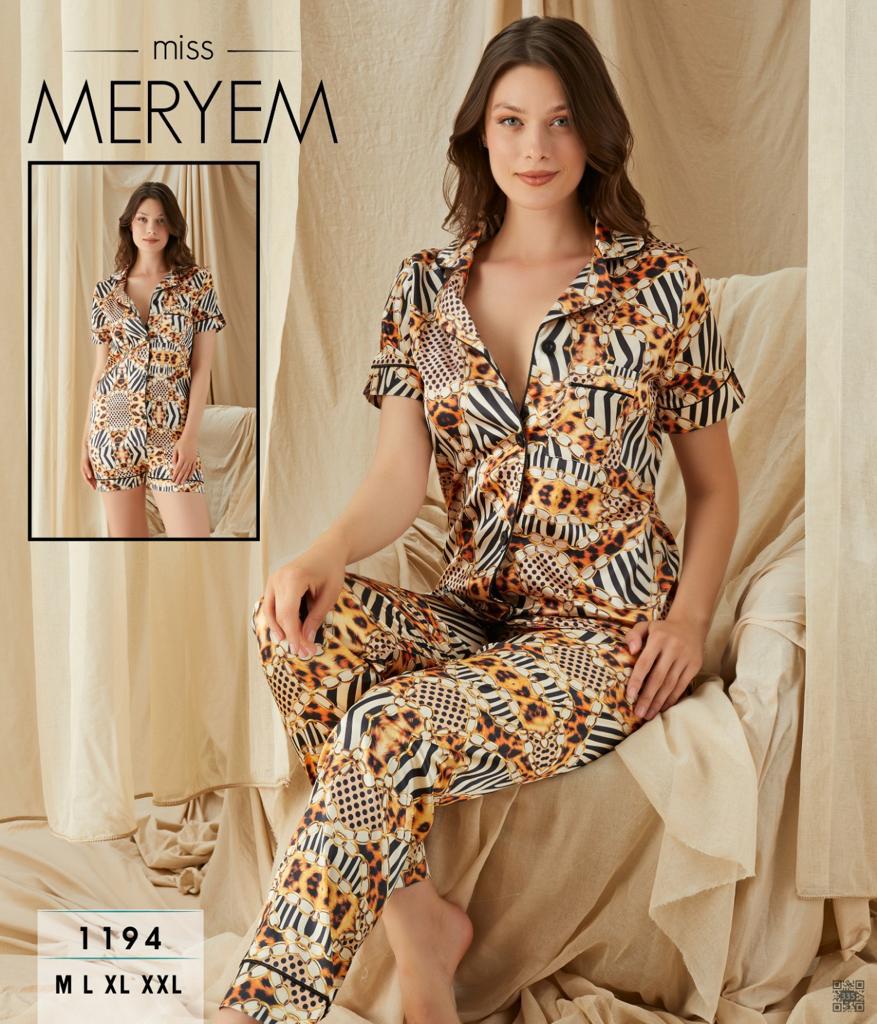 Satin Animal Print Pajama Set – Long & Short Sleeve Options