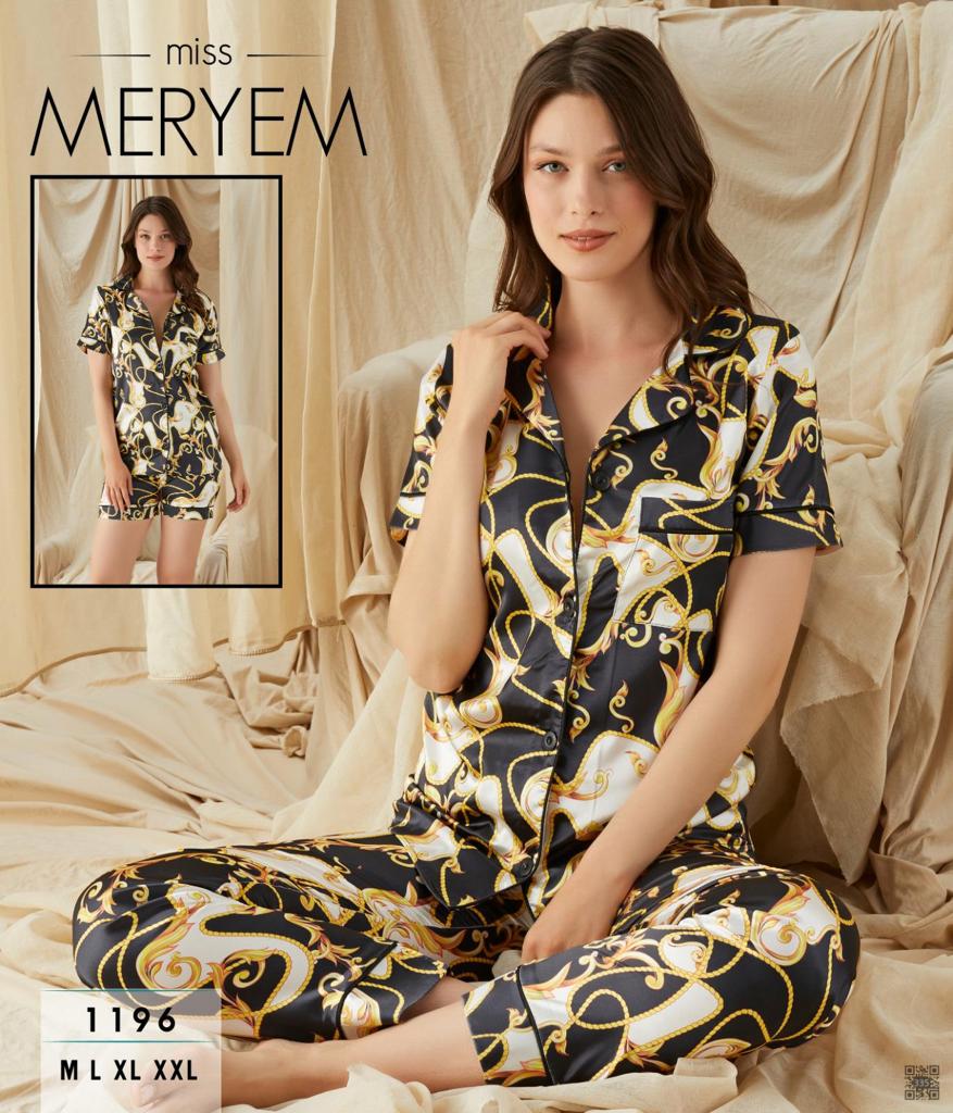 Elegant Baroque Satin Pajama Set
