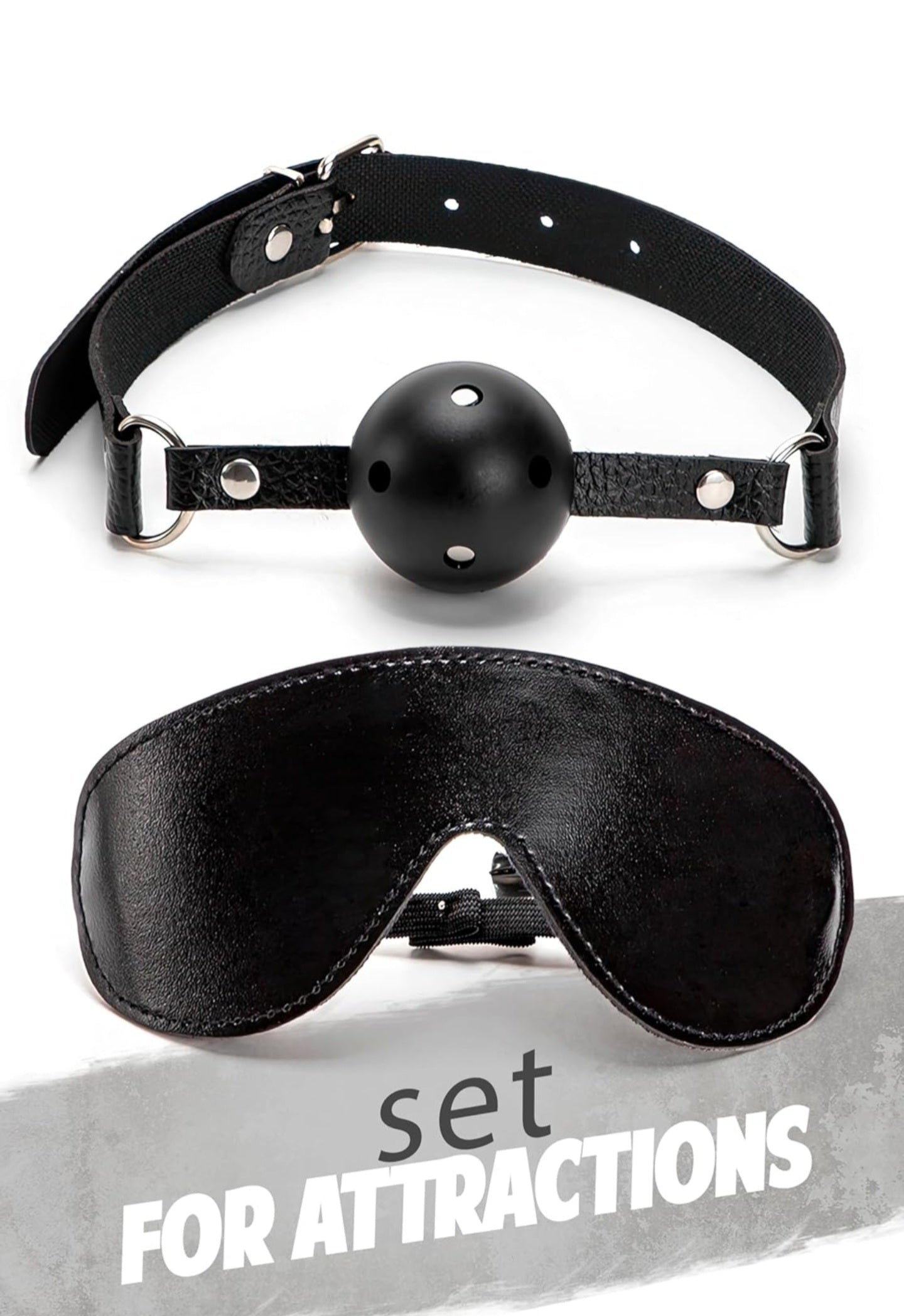 7-Piece Beginner BDSM Bondage Kit – Soft Black Faux Leather Restraints Set