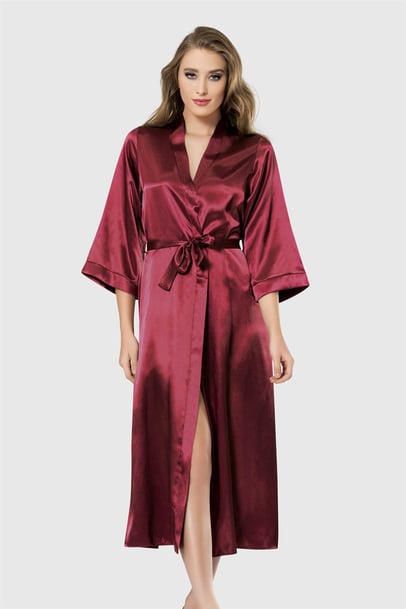 Luxury Long Satin Kimono Robe – Available in 4 Elegant Colors