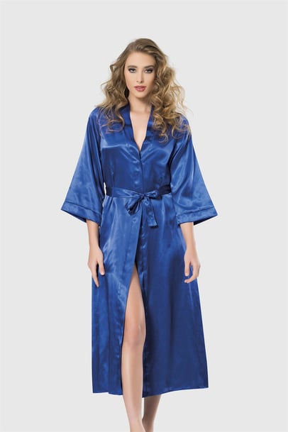 Luxury Long Satin Kimono Robe – Available in 4 Elegant Colors