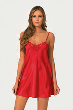 Classic Satin Nightdress with Embroidered Lace – Multiple Colors